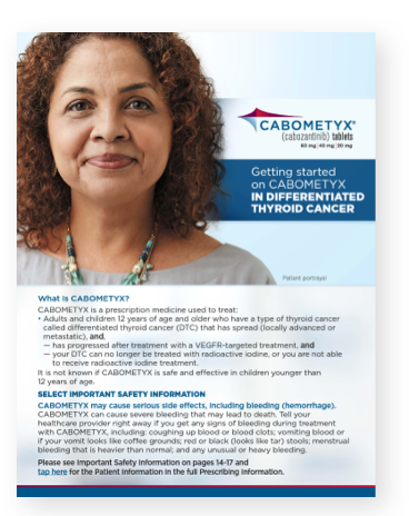 CABOMETYX Differentiated Thyroid Cancer (DTC) Patient Handbook Cover