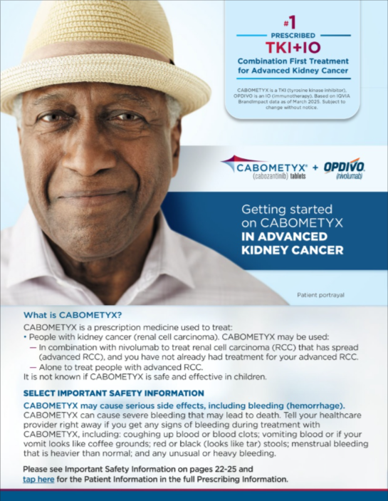 CABOMETYX Advanced Kidney Cancer (RCC) Patient Handbook Cover